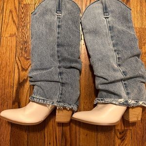 Steve Madden cream boots size 6.5